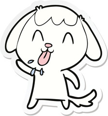 sticker of a cute cartoon dog