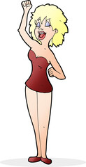 cartoon dancing woman