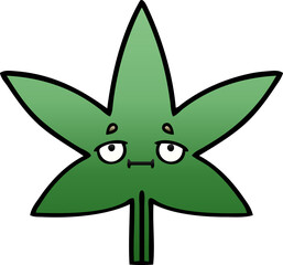 gradient shaded cartoon marijuana leaf