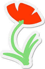 single poppy in flower sticker