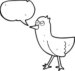 speech bubble cartoon bird