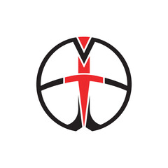 Initial Letter V T Circle Logo