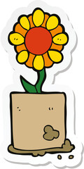 sticker of a cartoon flower