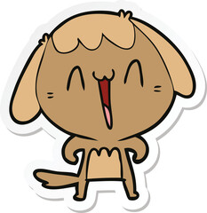 sticker of a cute cartoon dog