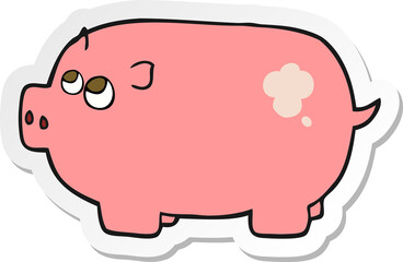 sticker of a cartoon piggy bank