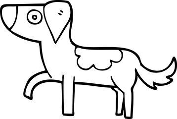 line drawing cartoon standing dog