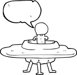 speech bubble cartoon flying saucer
