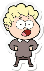 sticker of a cartoon man gasping in surprise