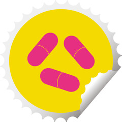 pills circular peeling sticker