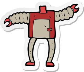 sticker of a cartoon robot body