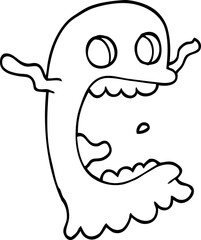 line drawing cartoon spooky ghost