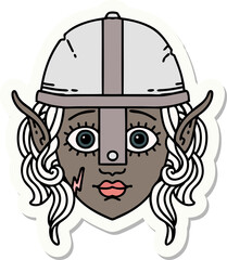 elf fighter character face sticker