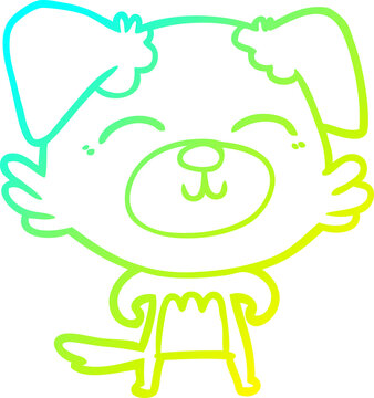 recommend clip art: cold gradient line drawing cartoon dog