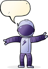 cartoon astronaut with speech bubble