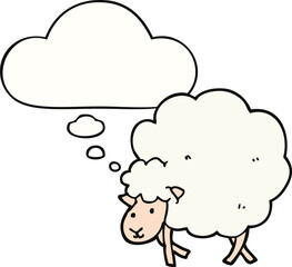 cartoon sheep and thought bubble