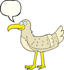 comic book speech bubble cartoon seagull