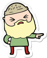 sticker of a cartoon man with beard