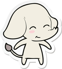 sticker of a cute cartoon elephant