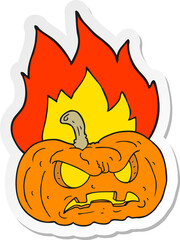 sticker of a cartoon halloween pumpkin