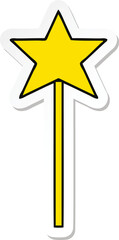 sticker of a cute cartoon star wand