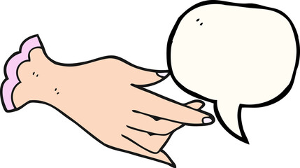 speech bubble cartoon hand