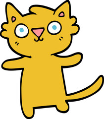 hand drawn doodle style cartoon cat