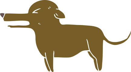 flat color style cartoon dog