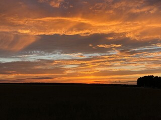 sunset over the river