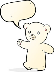 Obraz na płótnie Canvas cartoon polar bear cub with speech bubble