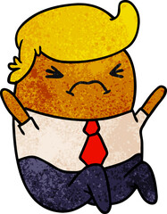 textured cartoon of a kawaii business man