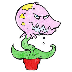textured cartoon monster plant