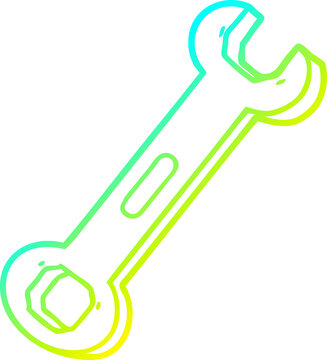 recommend clip art: cold gradient line drawing cartoon spanner