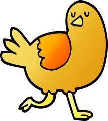 vector gradient illustration cartoon bird running