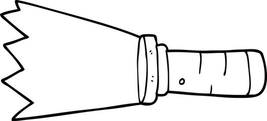 line drawing cartoon lit torch