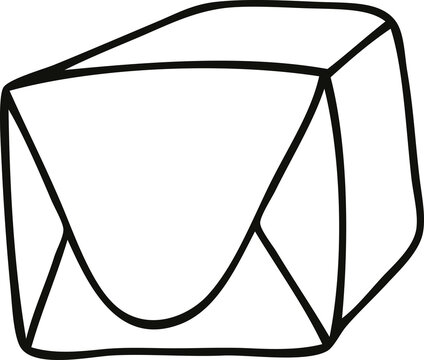 quirky line drawing cartoon brown parcel