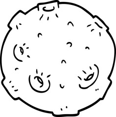 line drawing cartoon moon with craters