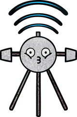 retro grunge texture cartoon satellite
