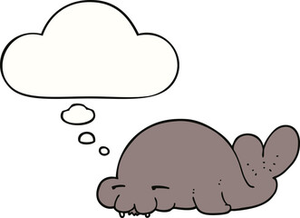 cartoon seal and thought bubble