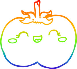 rainbow gradient line drawing cartoon tomato