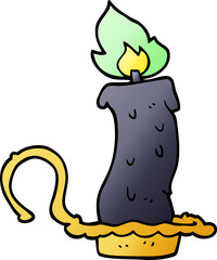 cartoon doodle burning halloween candle