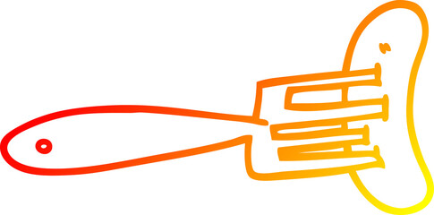 warm gradient line drawing cartoon sausage on fork