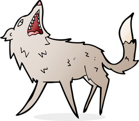 cartoon snapping wolf
