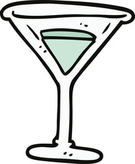 cartoon doodle martini