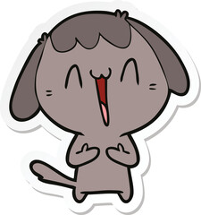 sticker of a cute cartoon dog