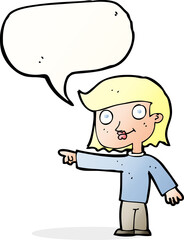 cartoon pointing person with speech bubble