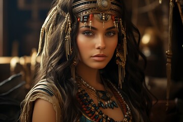 beautiful model, Cleopatra the legendary queen of Egypt