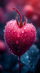 Red heart shaped confetti. AI generated art illustration.