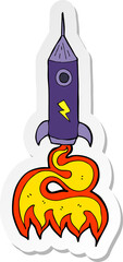 sticker of a cartoon space rocket