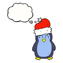 thought bubble cartoon penguin