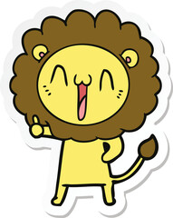 sticker of a happy cartoon lion